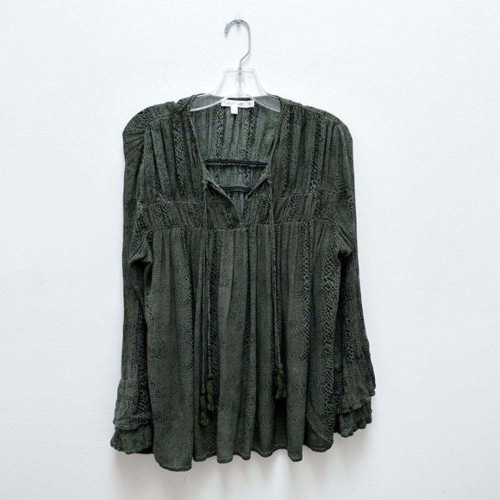 Anthropologie Snake Print Peasant Blouse
